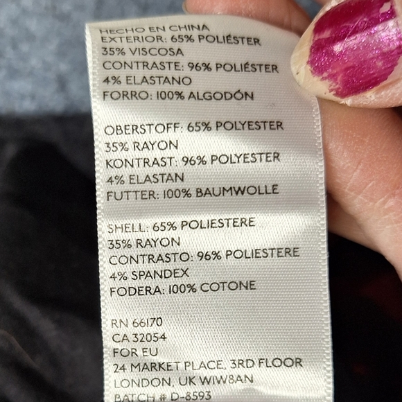 CO Strapless Burgundy/Red and Black Floral Dress, Size 8, RN#66170 - Picture 4 of 16